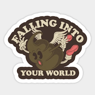 Falling into your world poop design Sticker